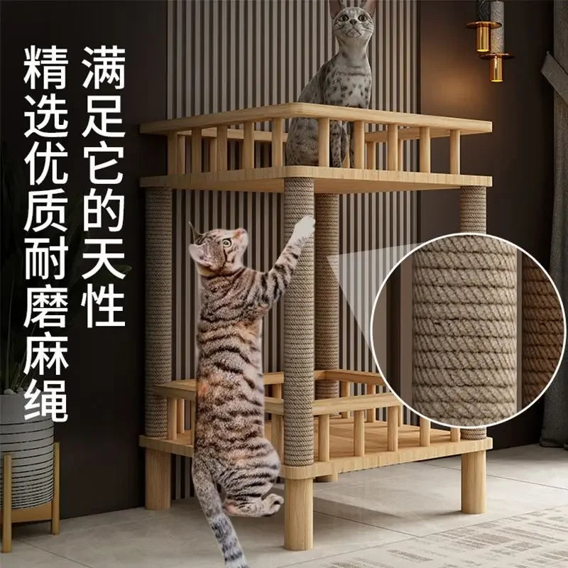 Multi-Story Cat Nest & Climbing Frame – Cat Villa