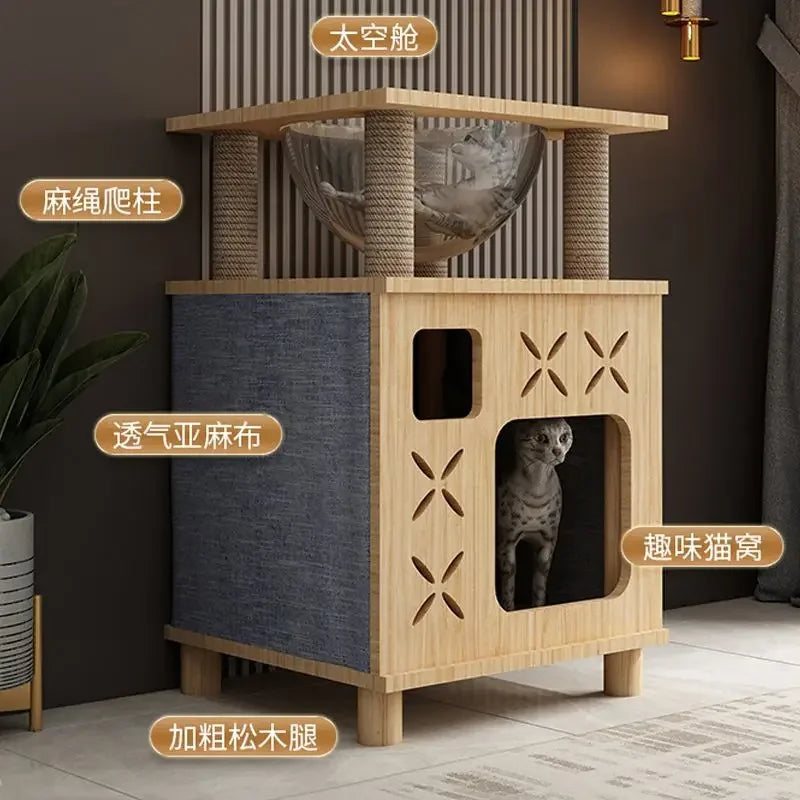 Multi-Story Cat Nest & Climbing Frame – Cat Villa