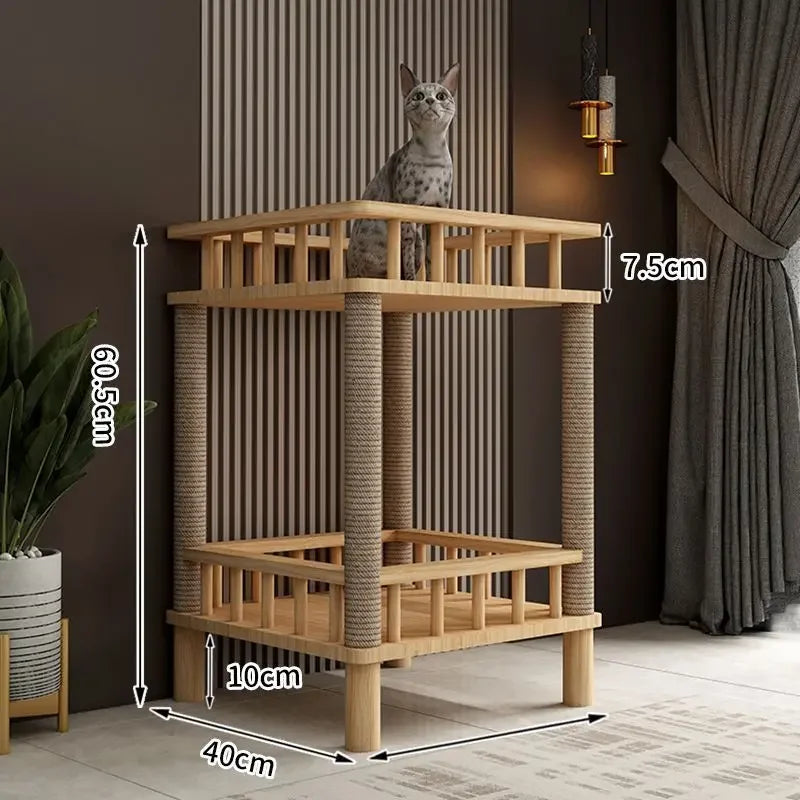 Multi-Story Cat Nest & Climbing Frame – Cat Villa