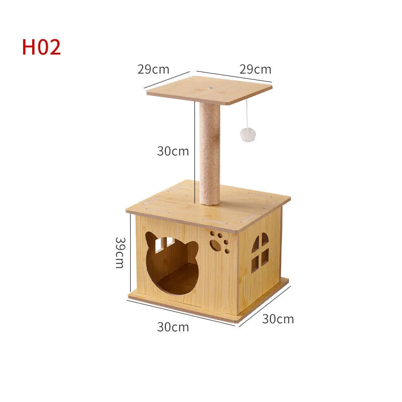 Large Multi-Level Cat Tree Tower – Tall Cat Apartment with Climbing Frame, Sisal Scratching Posts & Boards