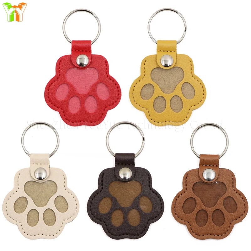 Memorial Leather Pet Hair Storage Bag Cat Paw Keychain Multifunctional Portable Keychain