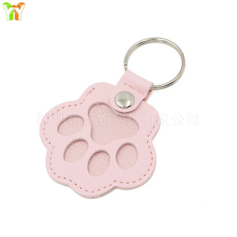 Memorial Leather Pet Hair Storage Bag Cat Paw Keychain Multifunctional Portable Keychain
