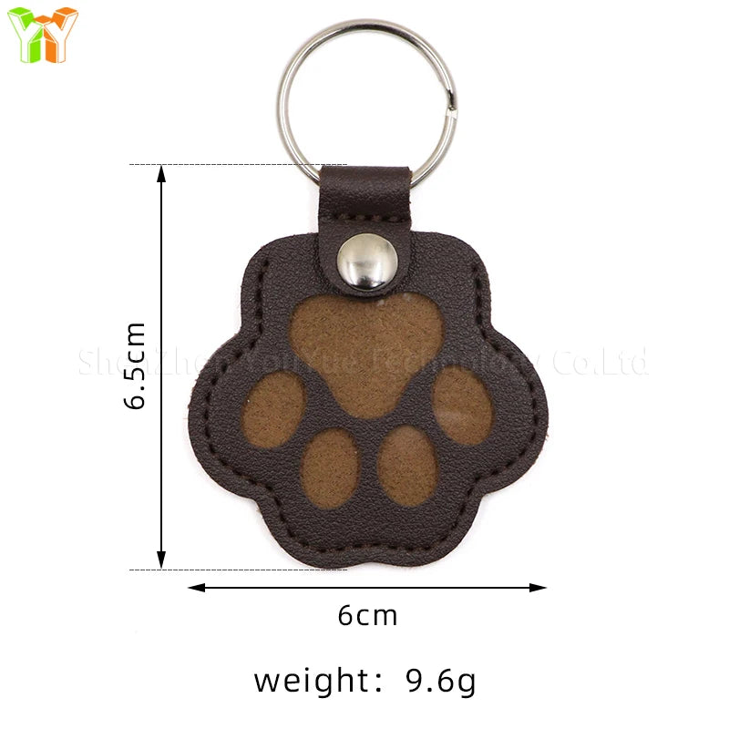 Memorial Leather Pet Hair Storage Bag Cat Paw Keychain Multifunctional Portable Keychain