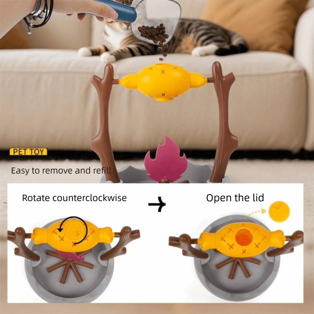 Roasted Chicken Leg Cat Leaking Food Toy Rotating Food Leakage Device Pet Cat Dog Toy Slow Feeding Relieve Boredom Slow Feeder